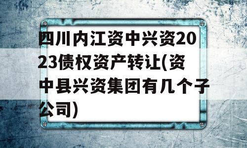 四川内江资中兴资2023债权资产转让(资中县兴资集团有几个子公司)