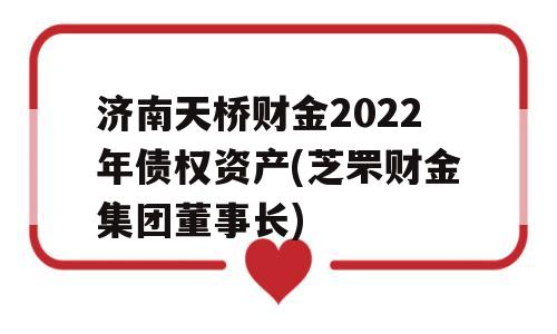 济南天桥财金2022年债权资产(芝罘财金集团董事长)