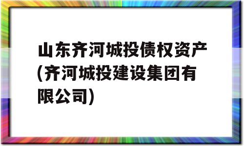 山东齐河城投债权资产(齐河城投建设集团有限公司)