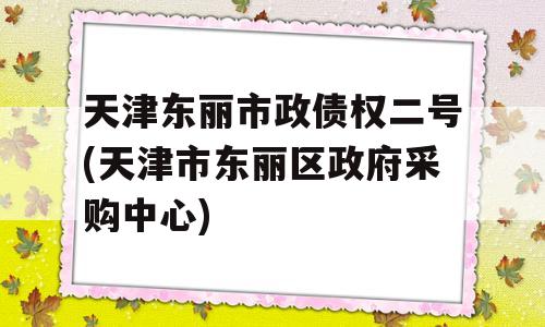 天津东丽市政债权二号(天津市东丽区政府采购中心)