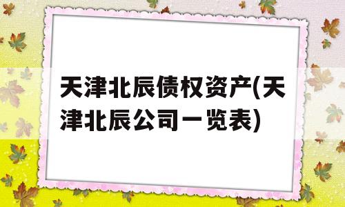 天津北辰债权资产(天津北辰公司一览表)