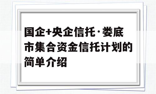 国企+央企信托·娄底市集合资金信托计划的简单介绍