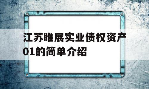 江苏睢展实业债权资产01的简单介绍