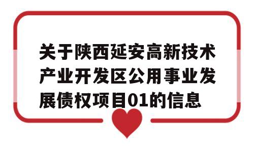 关于陕西延安高新技术产业开发区公用事业发展债权项目01的信息