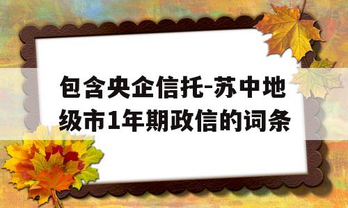 包含央企信托-苏中地级市1年期政信的词条