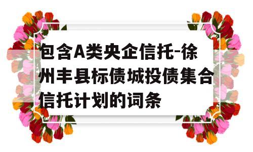 包含A类央企信托-徐州丰县标债城投债集合信托计划的词条