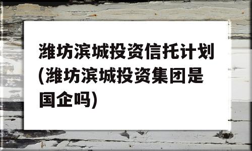 潍坊滨城投资信托计划(潍坊滨城投资集团是国企吗)