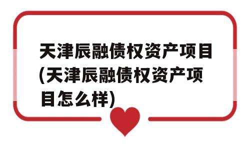 天津辰融债权资产项目(天津辰融债权资产项目怎么样)