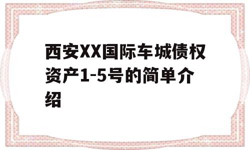 西安XX国际车城债权资产1-5号的简单介绍