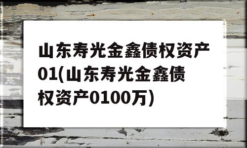 山东寿光金鑫债权资产01(山东寿光金鑫债权资产0100万)