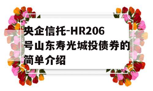 央企信托-HR206号山东寿光城投债券的简单介绍