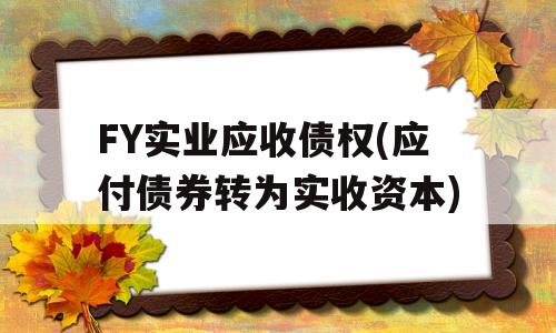 FY实业应收债权(应付债券转为实收资本)