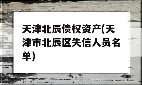 天津北辰债权资产(天津市北辰区失信人员名单)