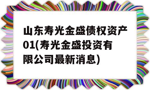 山东寿光金盛债权资产01(寿光金盛投资有限公司最新消息)