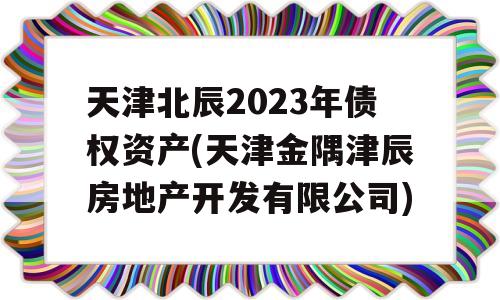 天津北辰2023年债权资产(天津金隅津辰房地产开发有限公司)