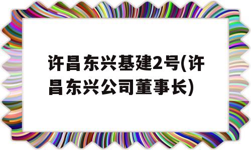 许昌东兴基建2号(许昌东兴公司董事长)