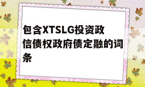 包含XTSLG投资政信债权政府债定融的词条