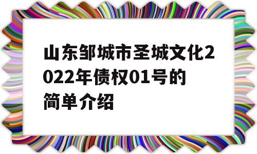 山东邹城市圣城文化2022年债权01号的简单介绍