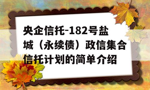 央企信托-182号盐城（永续债）政信集合信托计划的简单介绍