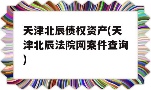 天津北辰债权资产(天津北辰法院网案件查询)