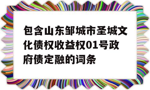 包含山东邹城市圣城文化债权收益权01号政府债定融的词条