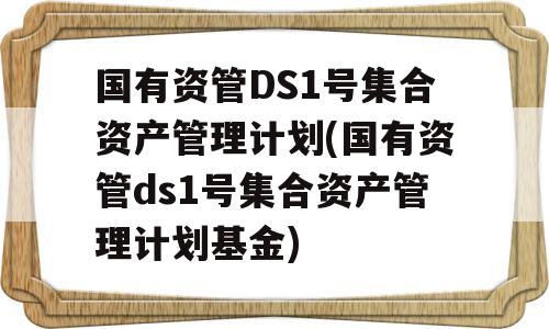 国有资管DS1号集合资产管理计划(国有资管ds1号集合资产管理计划基金)