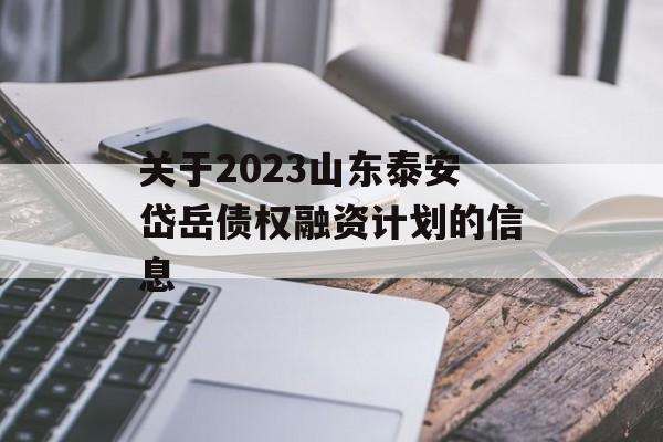 关于2023山东泰安岱岳债权融资计划的信息