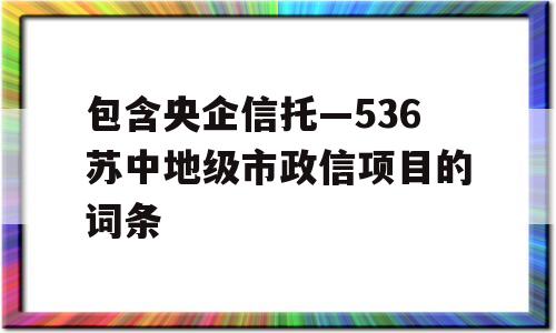 包含央企信托—536苏中地级市政信项目的词条