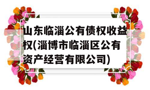 山东临淄公有债权收益权(淄博市临淄区公有资产经营有限公司)