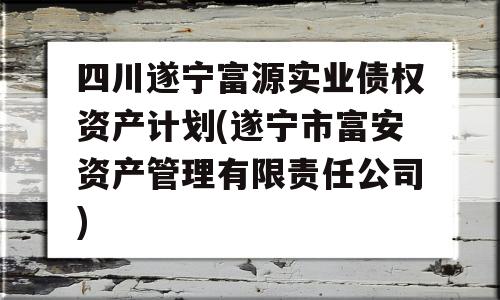 四川遂宁富源实业债权资产计划(遂宁市富安资产管理有限责任公司)