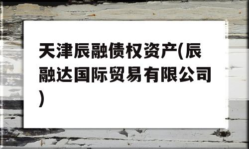 天津辰融债权资产(辰融达国际贸易有限公司)