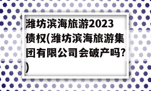 潍坊滨海旅游2023债权(潍坊滨海旅游集团有限公司会破产吗?)