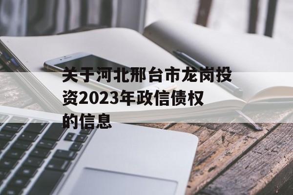 关于河北邢台市龙岗投资2023年政信债权的信息