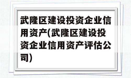 武隆区建设投资企业信用资产(武隆区建设投资企业信用资产评估公司)