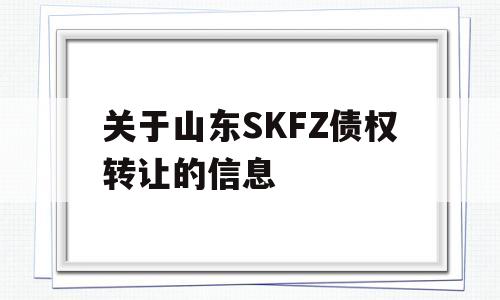 关于山东SKFZ债权转让的信息