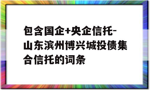 包含国企+央企信托-山东滨州博兴城投债集合信托的词条