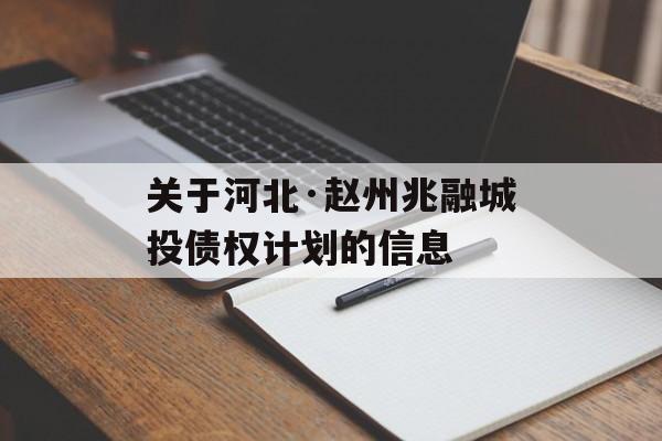 关于河北·赵州兆融城投债权计划的信息