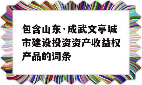 包含山东·成武文亭城市建设投资资产收益权产品的词条