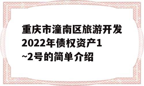 重庆市潼南区旅游开发2022年债权资产1~2号的简单介绍