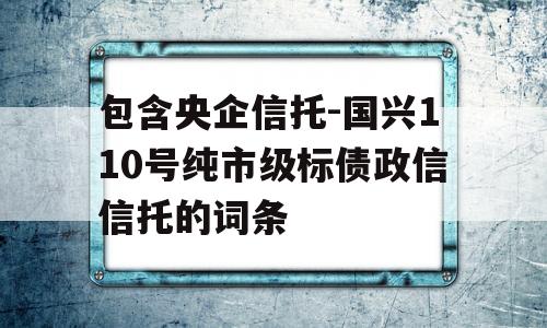 包含央企信托-国兴110号纯市级标债政信信托的词条