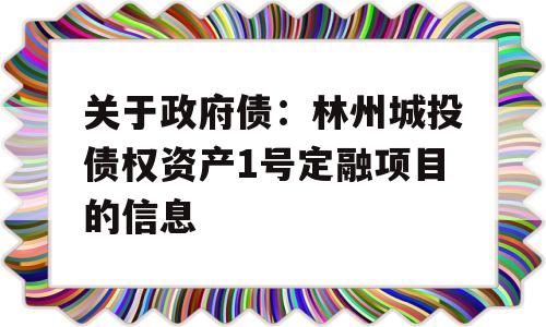 关于政府债：林州城投债权资产1号定融项目的信息