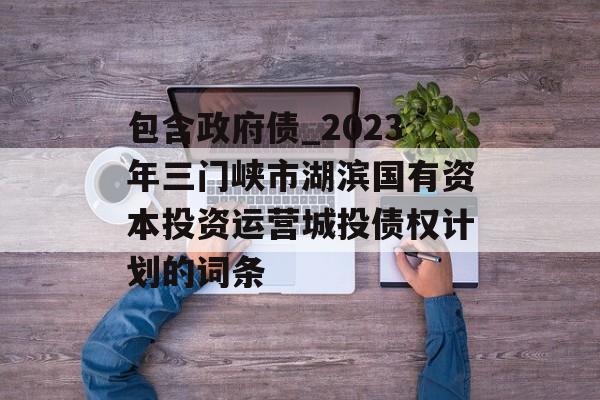 包含政府债_2023年三门峡市湖滨国有资本投资运营城投债权计划的词条