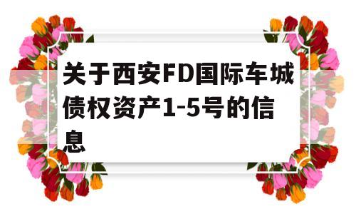 关于西安FD国际车城债权资产1-5号的信息