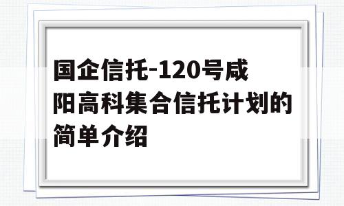 国企信托-120号咸阳高科集合信托计划的简单介绍