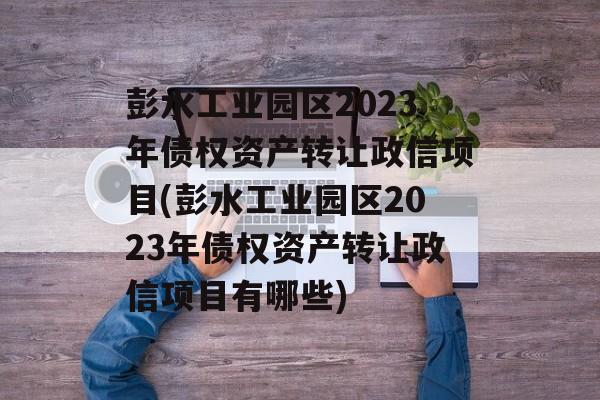 彭水工业园区2023年债权资产转让政信项目(彭水工业园区2023年债权资产转让政信项目有哪些)