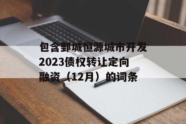 包含鄄城恒源城市开发2023债权转让定向融资（12月）的词条