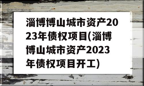 淄博博山城市资产2023年债权项目(淄博博山城市资产2023年债权项目开工)