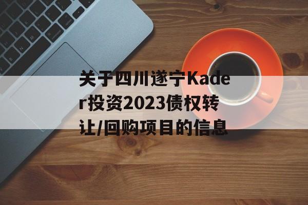 关于四川遂宁Kader投资2023债权转让/回购项目的信息