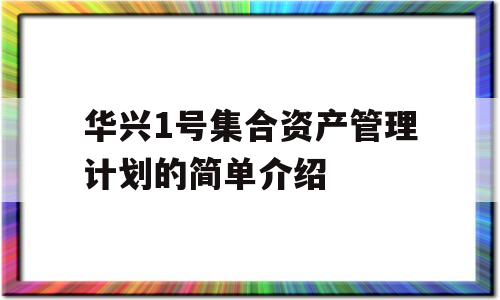 华兴1号集合资产管理计划的简单介绍