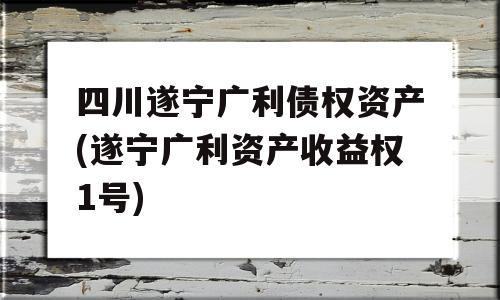 四川遂宁广利债权资产(遂宁广利资产收益权1号)